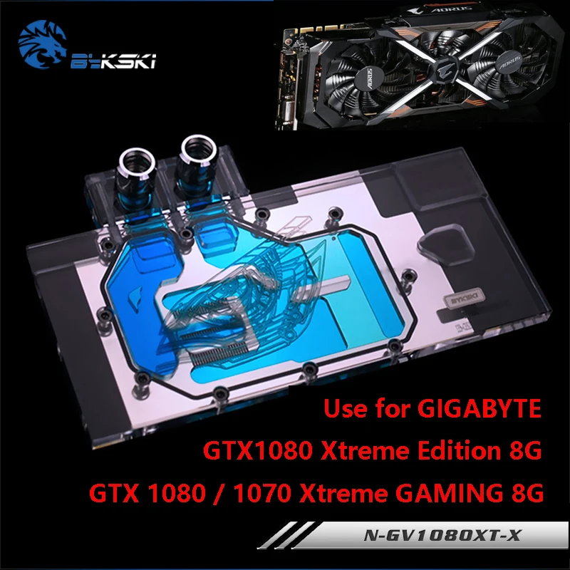 BYKSKI водного блока использовать для GIGABYTE GTX1080 Xtreme GAMING/N-GV1080XT-X/GTX1070 Xtreme/GTX1070Ti/полное покрытие медный блок RGB