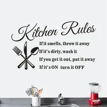 Reglas creativas De cocina, texto, Adhesivo De pared para restaurante, calcomanía para armario De casa, Mural DIY, decoración del hogar para sala De estar, Adhesivo De pared