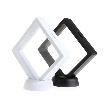 

JAVRICK PET Membrane Acrylic Jewelry Suspended Display Holder Box Case With Base 9*9CM