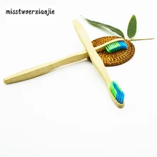 2018hot двухцветная нейлоновая зубная щетка для нанометра форма зуба мягкая щетка для головы бамбуковый уголь деревянная для взрослых уход за полостью рта