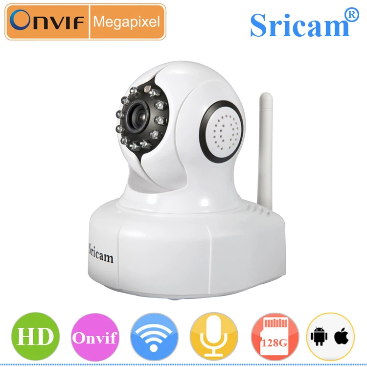 Sricam Wireless infrared Pan/Tilt ONVIF IR Night Vision HD 720P camara ip wifi 1.0MP H.264 cctv camera P2P house network camera home security ip wireless wifi camera surveillance 720p night vision cctv pt ir camara pan tilt hd onvif p2p cctv yoosee cam