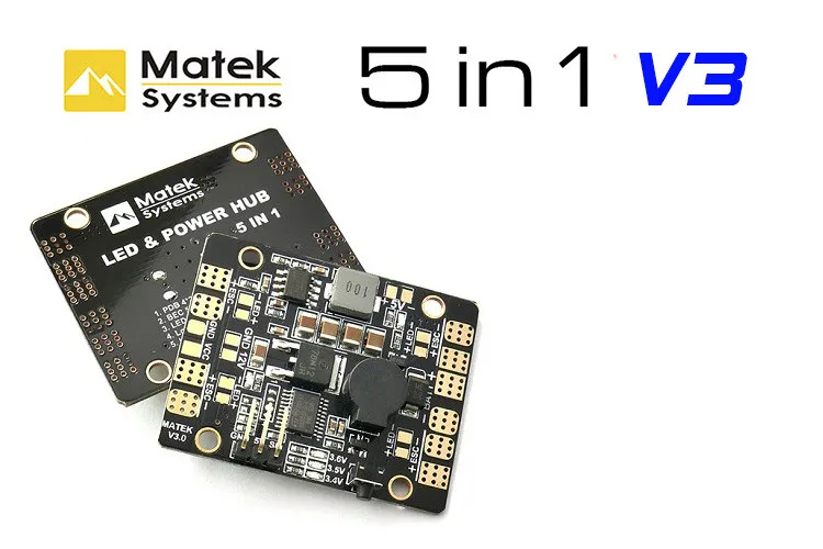Matek 5в1 V3 распределительная плата/PDB концентратор с двойным BEC 5V/12В светодиодный