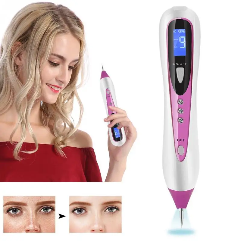 

Rechargeable Tattoo Moles Spots Warts Removal Pen Machine with Light LCD Dispaly 9-Level Adjustable skin tag removal