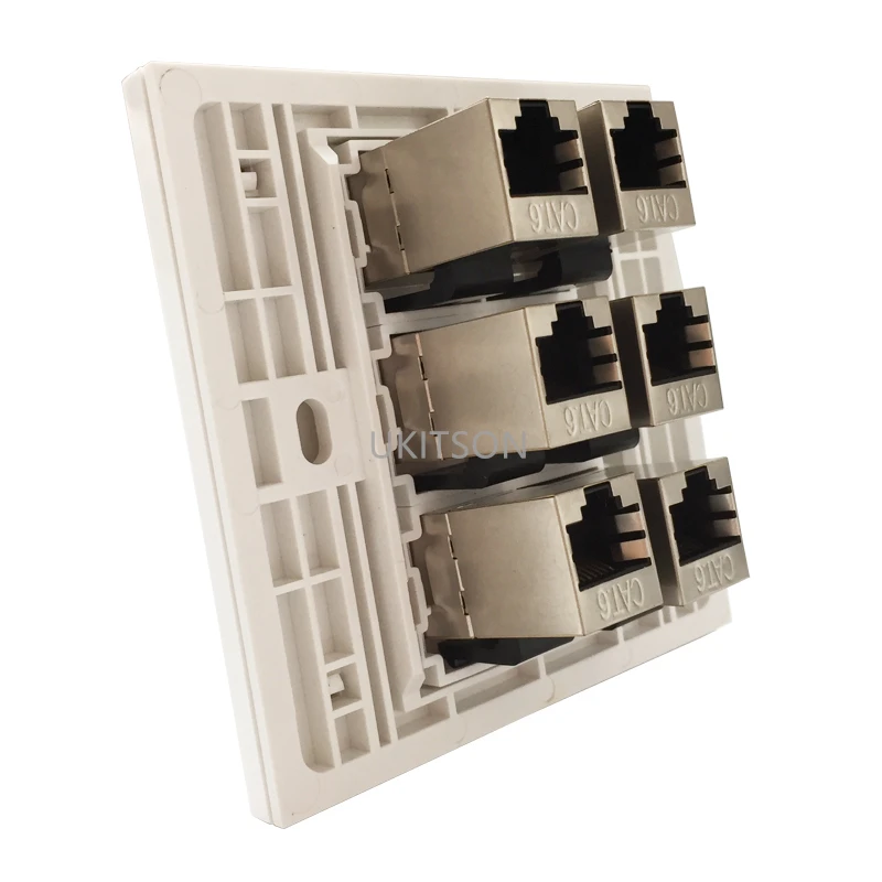 6 Ports Shield Type CAT6 RJ45 Female Wall Panel pic 5