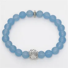 Украшения натуральный голубой камень восточные надгробия каменные бусины Прекрасный маленький свежий древний серебряный браслет на ладонь собаки
