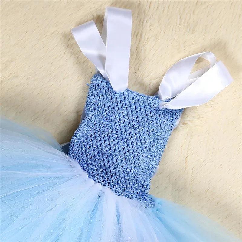 Голубое платье принцессы «Алиса» для девочек; маскарадный костюм «Алиса в стране чудес»; нарядное платье-пачка; Детский карнавальный костюм на Хэллоуин