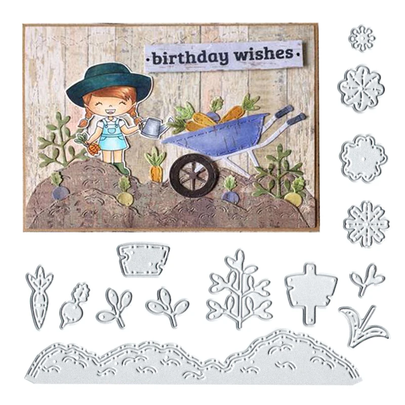 

14Pcs Metal Cutting Dies New 2018 Flower Garden Dies Embossing Scrapbooking Stencil Craft Cut Dies For DIY Card Crafts Handmade