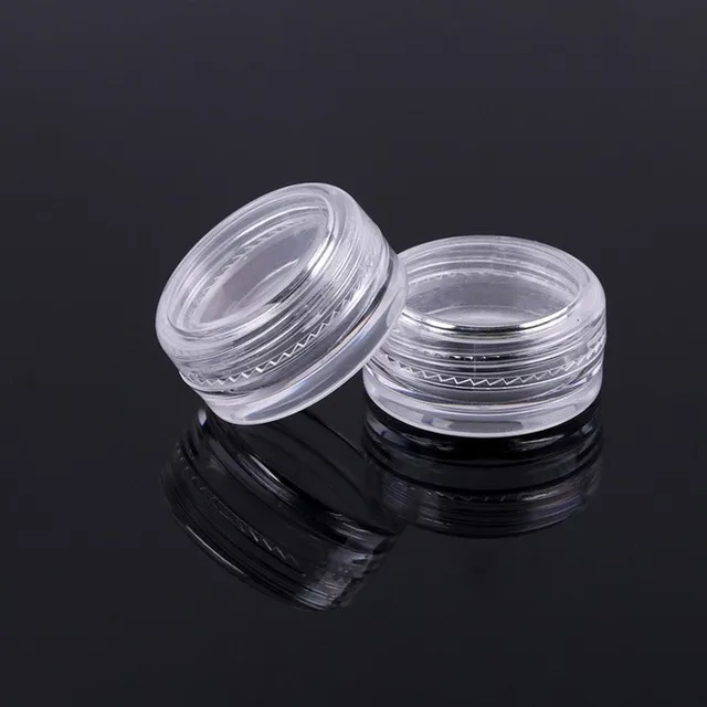 clear round plastic container and lid