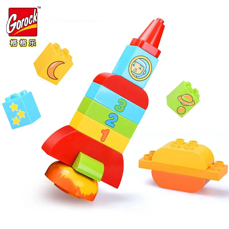 

GOROCK 18pcs Numbers Rocket Big Size Building Blocks Kids BABY Educational Large Bricks Toys Compatible Children's Gifts