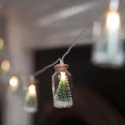 Стеклянная подвеска с рождественской елкой Jar светящаяся гирлянда в бутылке с 20 светодиодный Батарея работает для свадьбы китайские