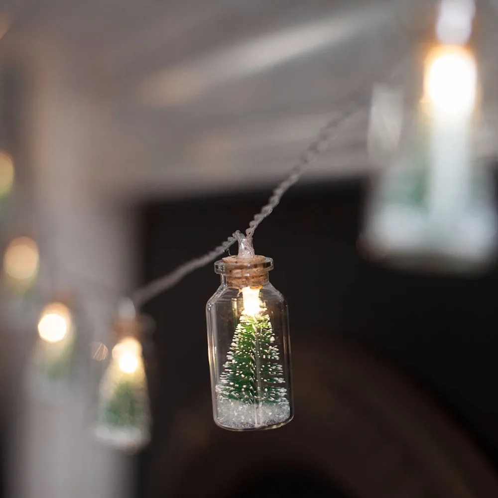 US $12.34 Christmas Tree Glass Jar Bottle String Lights With 20 LED Battery Operated For Wedding Party Fairy Lights Christmas Deocration