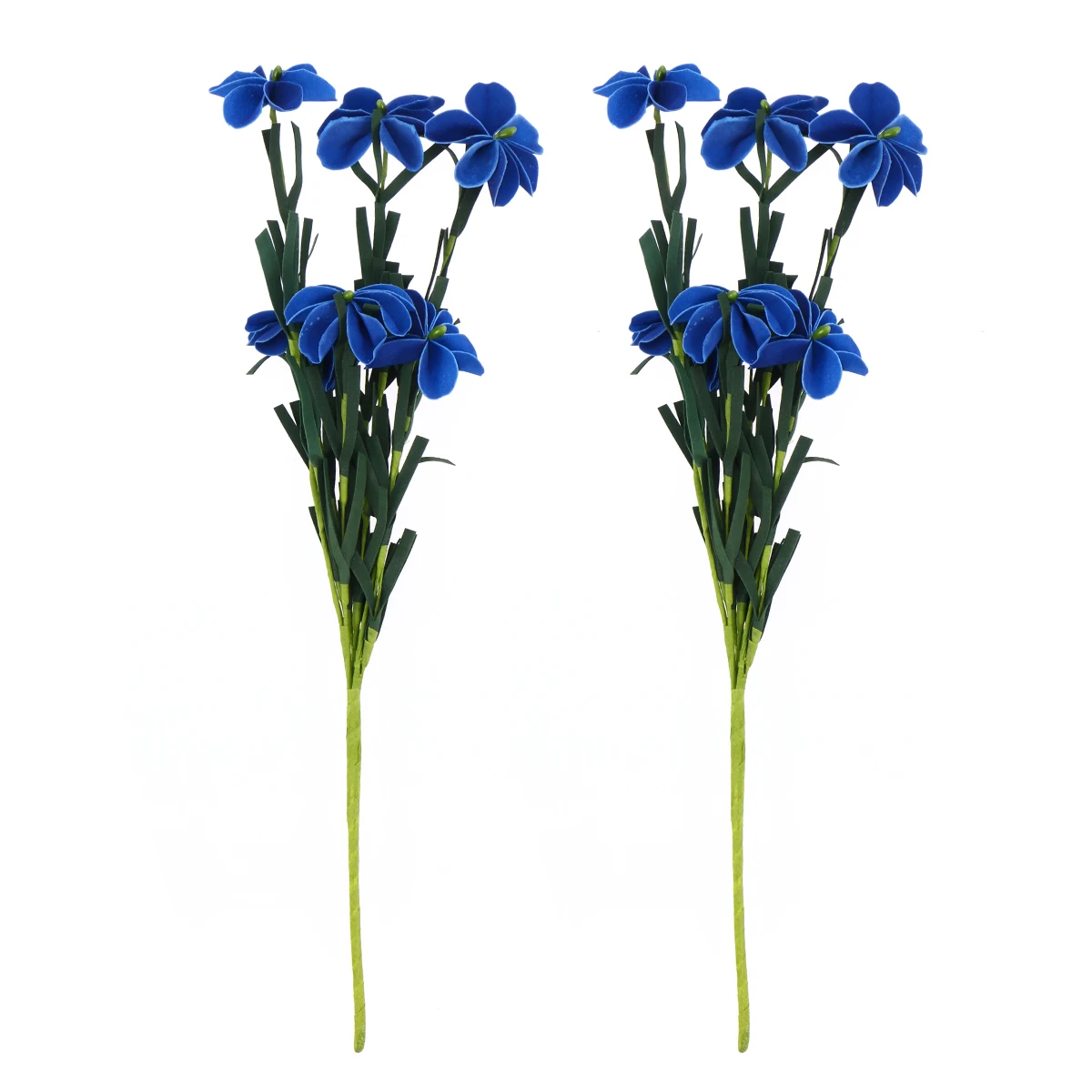 

2pcs Artificial Flowers Fake Plastic Simulation Butterfly Bouquet Plant Bundle For Home Office Garden (Deep Blue)