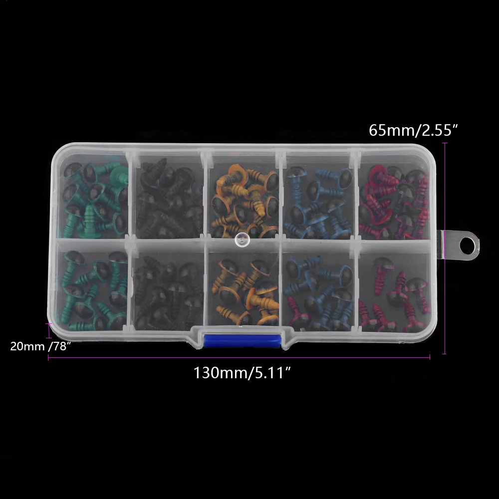 100 шт 8 мм пластиковые кукольные глаза для Мишки Тедди Глазные яблоки игрушки животные кукольные глаза аксессуары DIY ремесла ручной работы 5 цветов