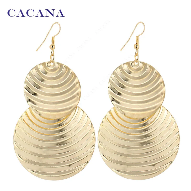 CACANA Dangle Long Earrings For Women Ladder Shape Round Fshion Bijouterie Hot Sale No.A397 A398