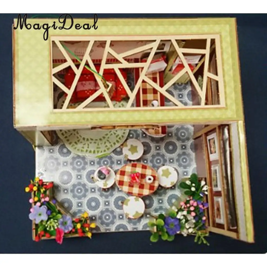 1:24 поделки миниатюрный проект деревянные куклы дом-расслабленный десертный магазин подарок