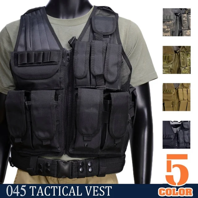 Gilet tactique Molle Airsoft, Camouflage SWAT Police militaire, Combat Paintball chasse, gilet d'assaut