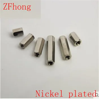 

50pcs M3*45/50/60 Nickel plated Brass Standoff Spacer Female Female sliver colour Brass Threaded Spacer