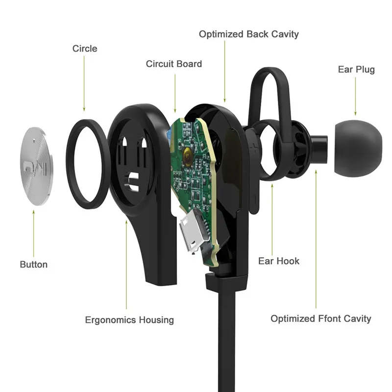 Q9 Универсальный Беспроводной спортивные стерео Bluetooth головные наушники с микрофоном для iPhone 6 6s плюс смарт-телефонов и планшетных ПК