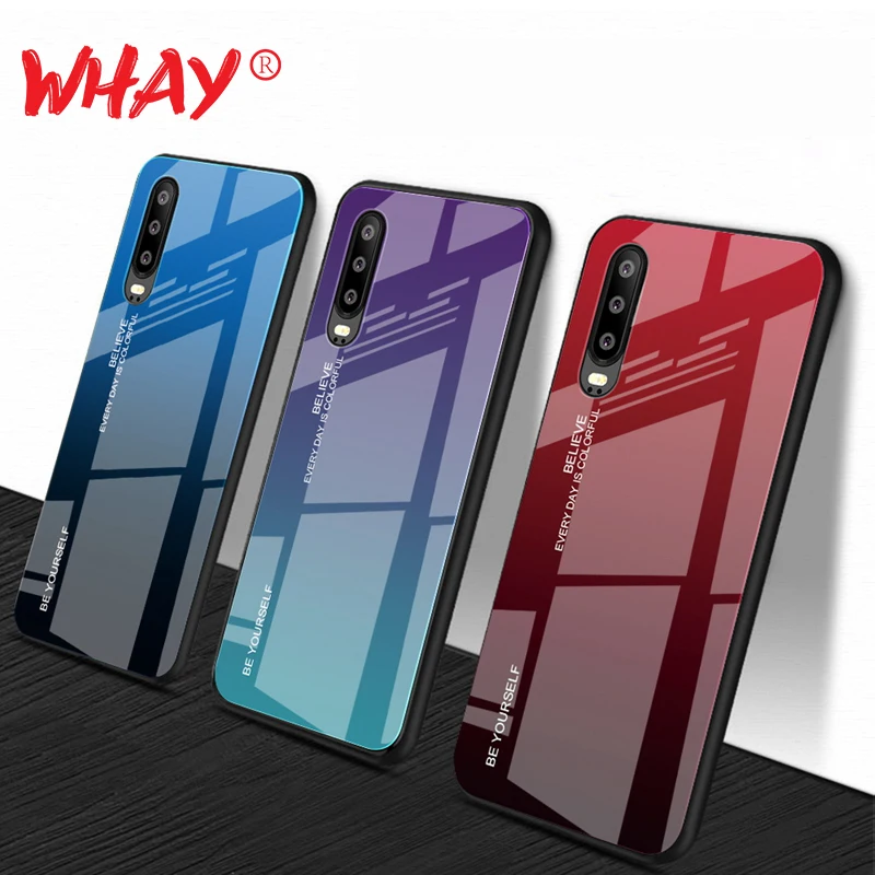 Чехол из закаленного стекла для Huawei P30 Nova 4 3 чехол телефона P20 lite Mate 20 10 pro Honor 9 8X P