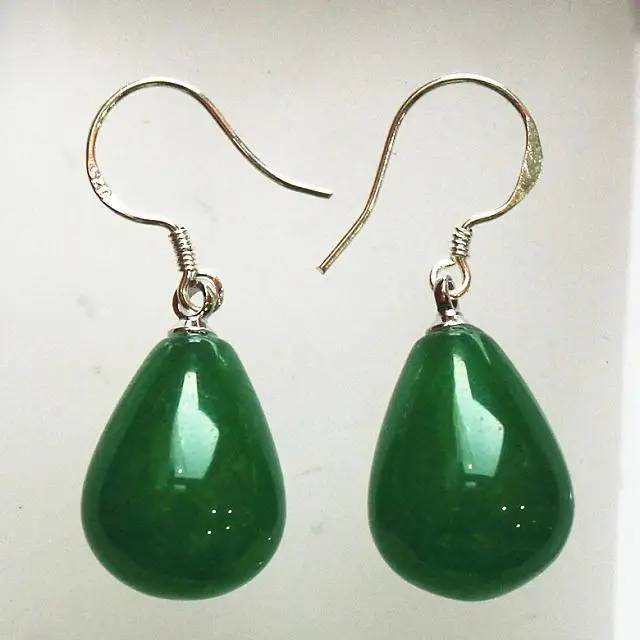 

wholesale water drop 12*16mm beautiful green fashion stud earring