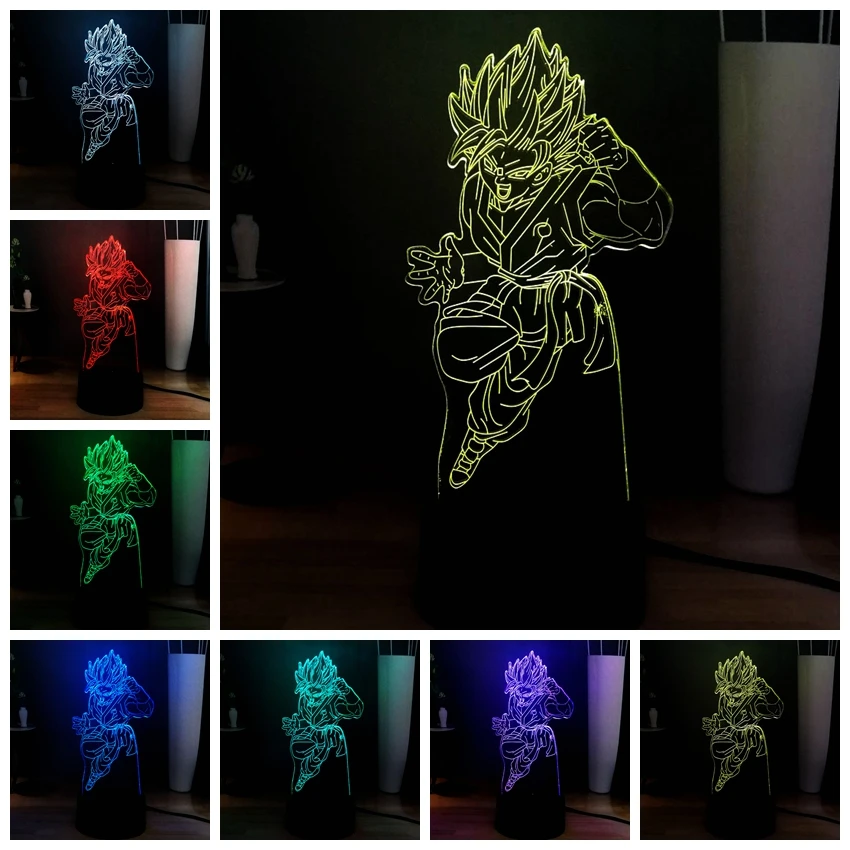 Dragon Ball красивый Wukong RGB разноцветный 3D настольный светильник светодиодный ночник