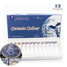 Профессиональные 12 цветов тюбик акриловой краски набор цветных стеклянных художественных красок краски для керамики рисования для детей DIY водостойкие