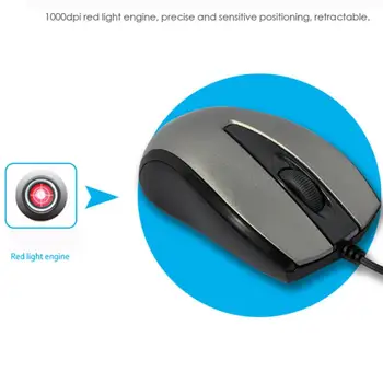 

New 2018 Fashion Ergonomic Design1000 DPI Sensitive Buttons USB Wired Optical Gaming Mice Mouse For PC Laptop l0730 #3