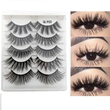 5 пар, натуральные накладные Искусственные ресницы, длинный макияж, 3d, норковые ресницы, удлиненные, норковые ресницы для глаз, красивые L9