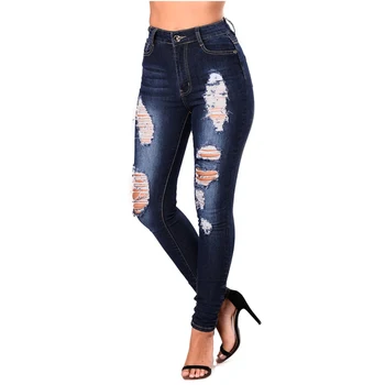 Slim-Fit Stretch Pencil Feet Pants Worn Ripped Jeans Fashion Casual Skinny Hole Jeans Woman Sexy Women's Jeans With High Waist
Slim-Fit Stretch Pencil Feet Pants Worn Ripped Jeans Fashion Casual Skinny Hole Jeans Woman Sexy Women's Jeans With High Waist