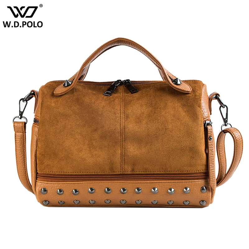 

New Vintage Women Handbag Fashion High Capacity Lady Tote Chic Rivet Design Shoulder Bag For Female Crossbody Bags Q0115
