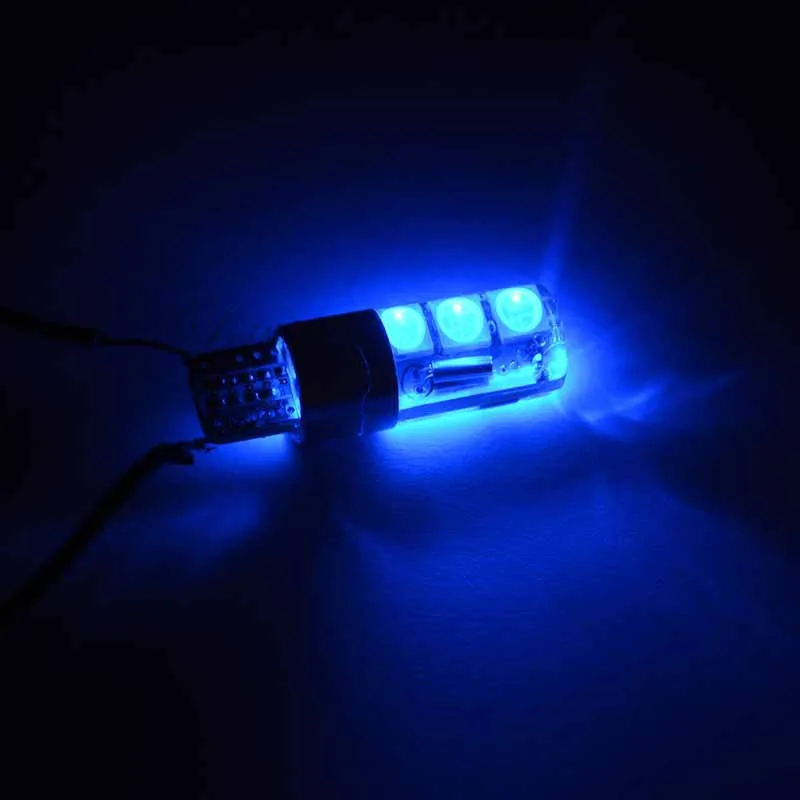 Leites 2pcs Super Led 5050 6SMD RGBW T10 W5W 168 194 LED Car Lights Reading Wedge Light Lamp Flash Strobe T10 Remote Control.03