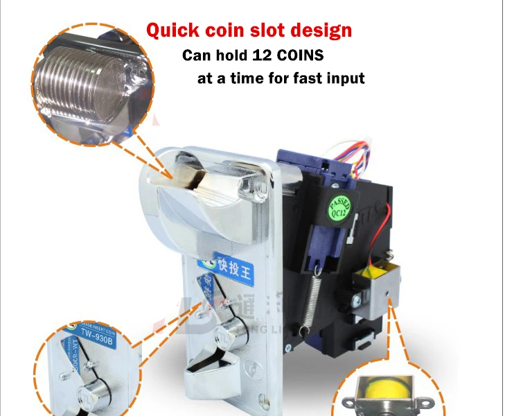 Аркадные части Расширенный процессор Высокая скорость вставки передний вход один Монетный селектор TW-930 акцептор монет, устройство для проверки монет, монета Мех