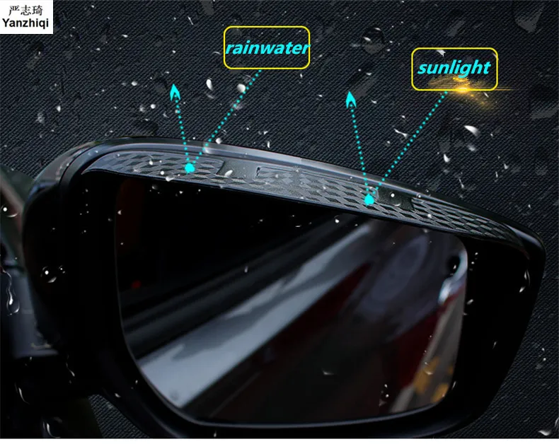 

2pcs/lot Rearview Rain Eyebrow Guard Cover Side Door Mirror Visor Shield For Nissan Kicks 2017 2018 2019