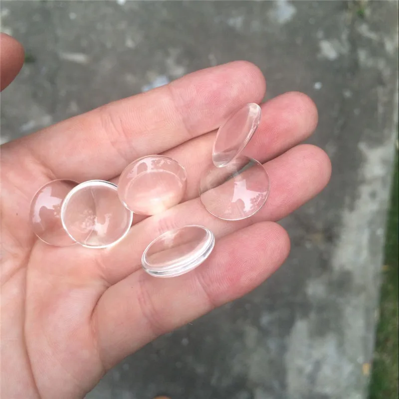 20mm Clear Transparent Domed Round Flat Back Crystal Magnifying Glass Cabochon Fit Cameo Settings2