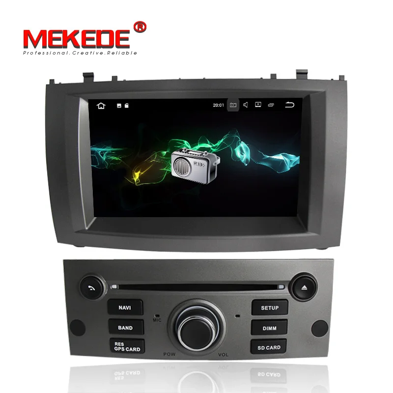 Best MKD-PX3 HD Android7.1 Quad-core car dvd player for Peugeot 407 2004-2010 with BT Radio GPS navigator wifi ipod free mic gift 4