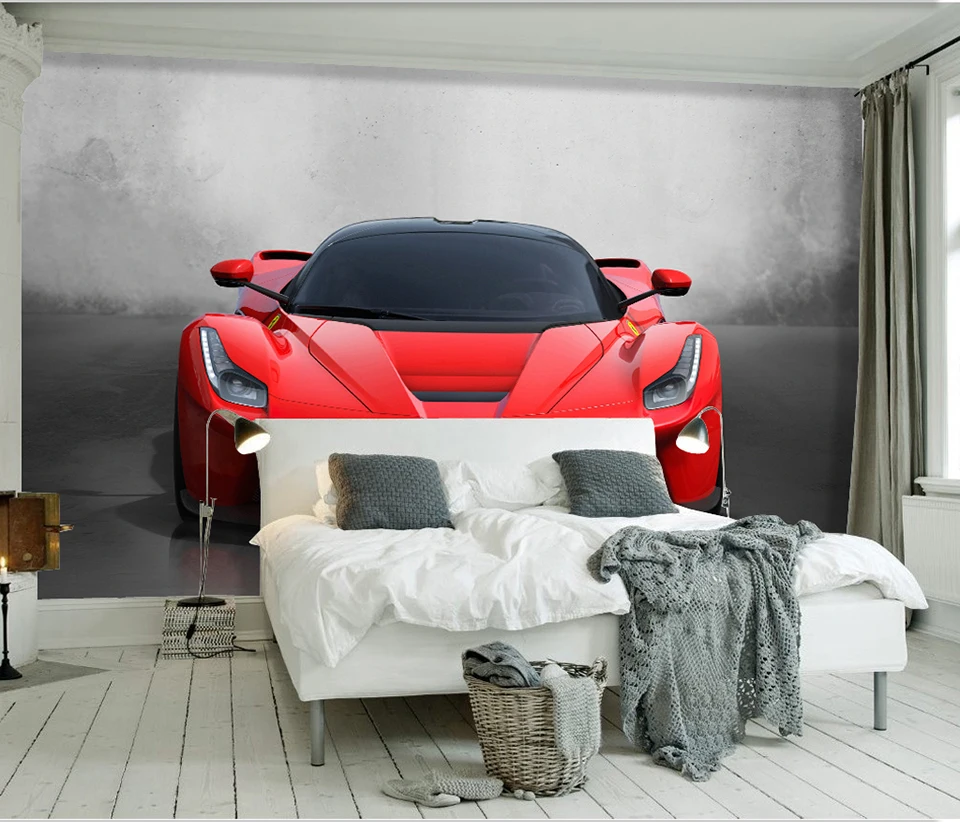 На заказ любой размер 3D спортивный автомобиль фотообои в виде постеров гостиная исследование спальня ТВ задний план Настенная Обои де Parede 3D