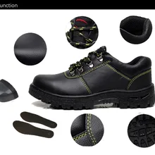 Непромокаемая Рабочая страховая обувь; коллекция года; модная черная Мужская защитная обувь со стальным носком; Рабочая обувь со стальным носком; против ударов