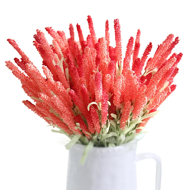 

12 Flower Head PE Lavender Provence Artificial Flowers For Wedding Home Decoration Gift Bride Wreath DIY Scrapbooking Craft Fake