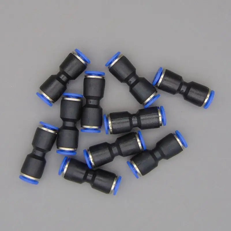 PU6 Quick Fitting 6mm 1/4” Pneumatic Air Line Connector 10Pcs ZLYY Push to Connect Straight Pipe Tube Fittings 