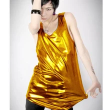 Без рукавов спортивные мужские майки летние майки повседневные Жилеты мужские бодибилдинг одежда для ночного клуба Танец блестками Голды сексуальные костюмы