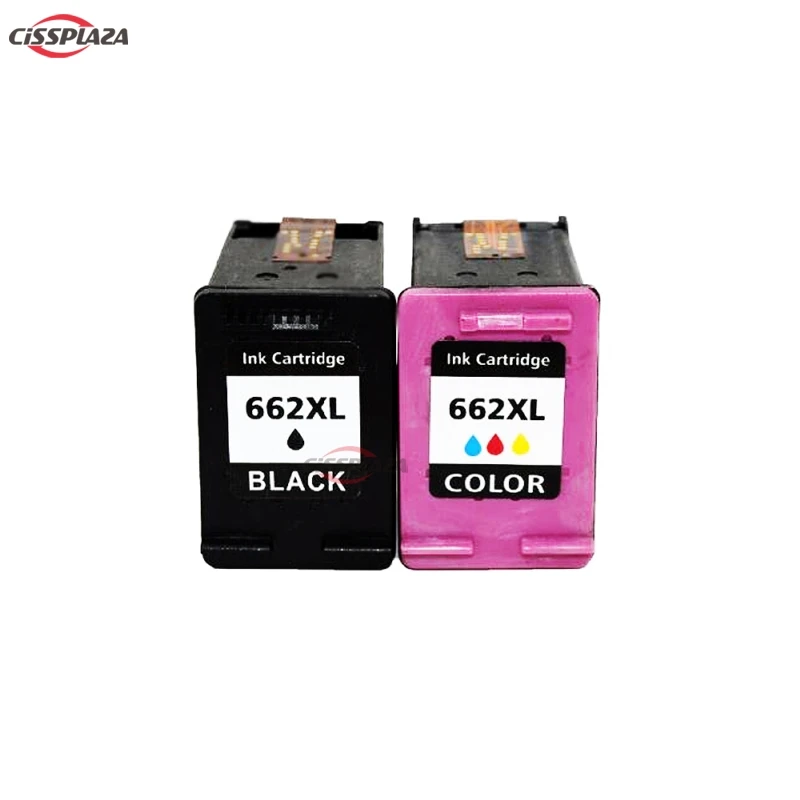 CISSPLAZA 2 шт. чернильный картридж совместимый для HP662 662XL Deskjet 1015 1515 2515 2540 2545 2645 3515 3545