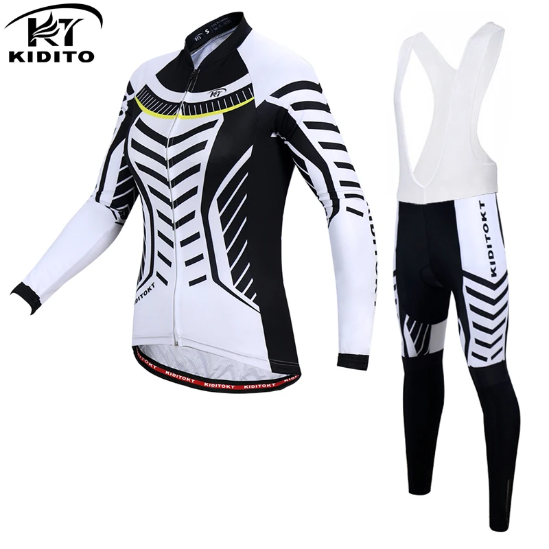 

KIDITOKT Women Winter Thermal Fleece Cycling Jersey Set Keep Warm Mountain Bicycle Cycling Clothing MTB Bike Cycling Clothes