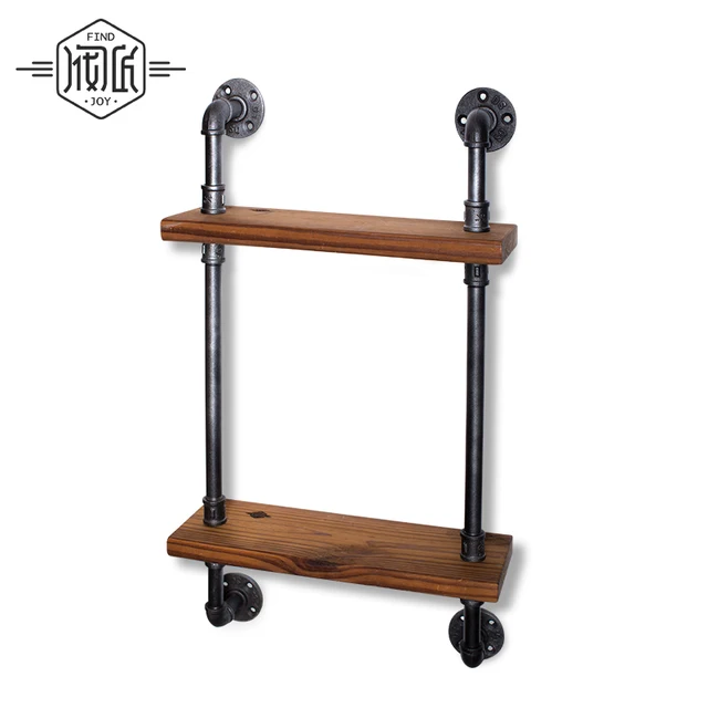 1 unid hierro industrial doble Estantes del cuarto de baño pared de la