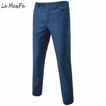 [La MaxPa] брюки для костюма, соц. брюки, мужские облегающие Формальные блейзеры, брюки, Новое поступление, черные мужские панталоны, S-6XL