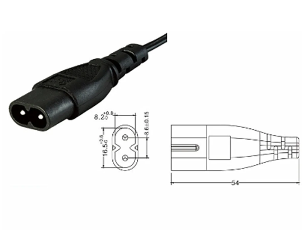 Кабель питания IEC 320 C8 к C7 соединительные кабели Удлинительный кабель для IEC320 30 см