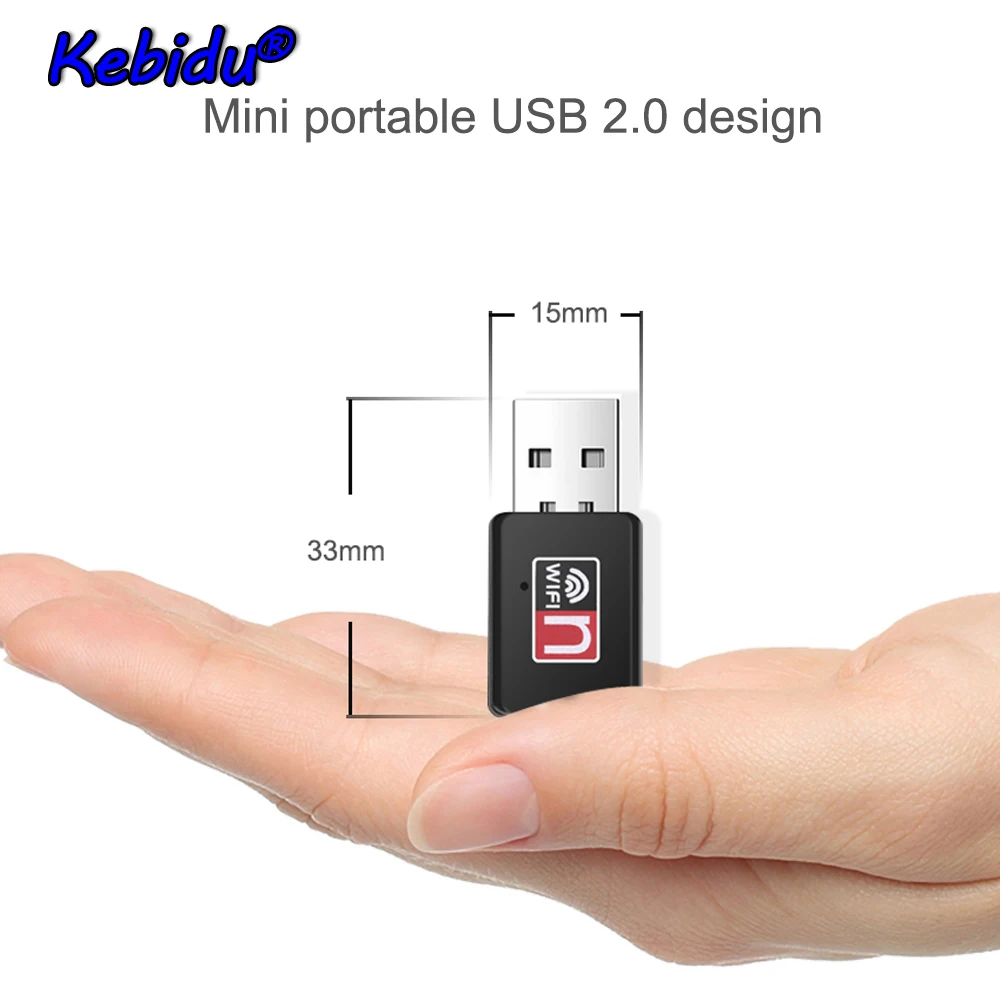 

Kebidu Mini USB 2.0 150Mbps Portable Mini Network LAN Card WiFi Wireless Adapter Receiver 802.11n/b/g For Macbook Win Xp/7/8