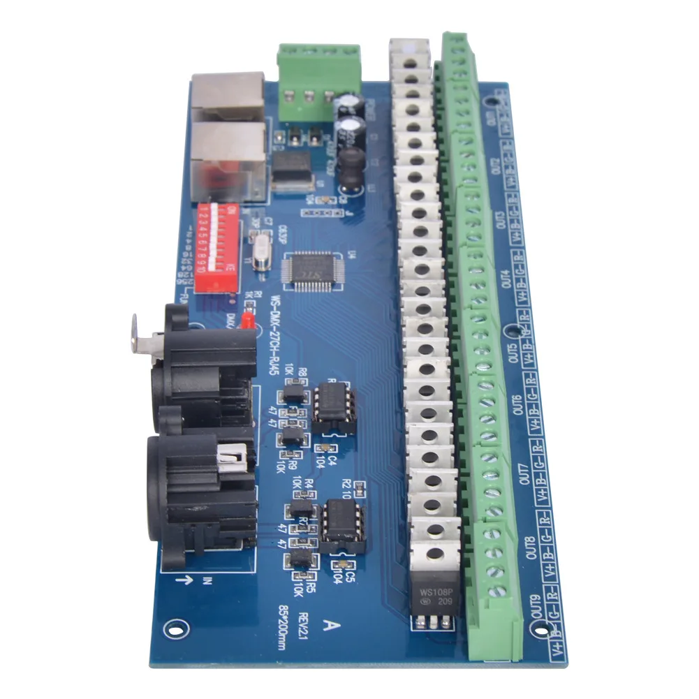 Светодиодная лента DMX512 XRL 3P контроллер для консоли 24 канала 9 групп светодиодов RGB