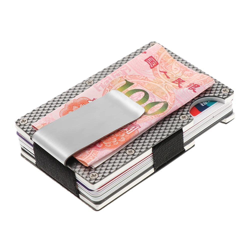 1PC Men Stainless Steel Credit Elastic Band Slim money clip Wallet Purse Organizers Slim Money