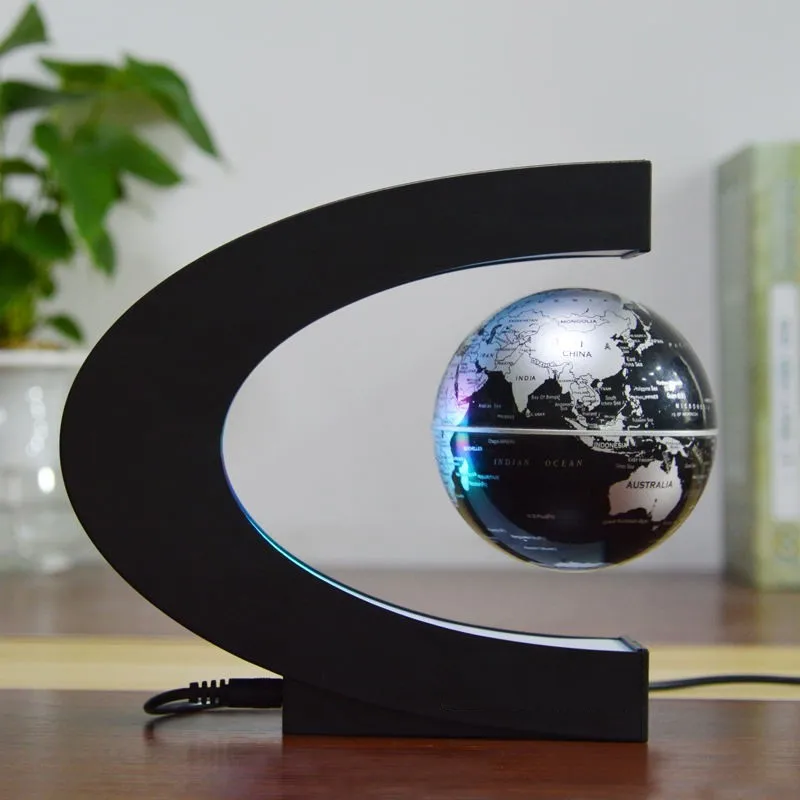 Novelty Led Night Floating Globe Magnetic Levitation Light C Shape LED World Map Antigravity Magic/Novel Lamp Birthday Home Dec