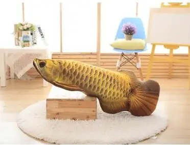Candice guo креативная плюшевая игрушка смешное моделирование золотой Arowana Золотой Дракон рыба Кукла Мягкие подушки для дивана подарок на день рождения 1 шт - Цвет: Золотой